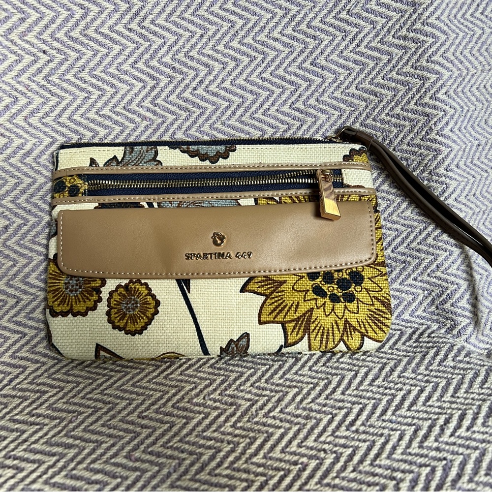 Spartina 449 Sunflower Wristlet - Cream and Tan
